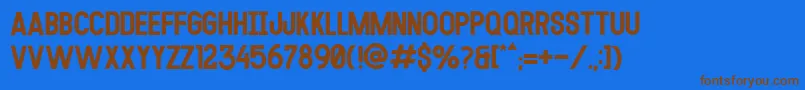 MODULAR 14 Font – Brown Fonts on Blue Background