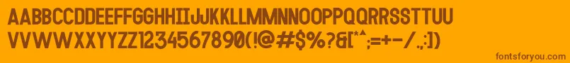 MODULAR 14 Font – Brown Fonts on Orange Background