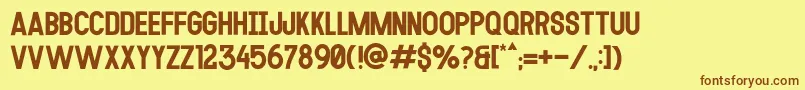 MODULAR 14 Font – Brown Fonts on Yellow Background
