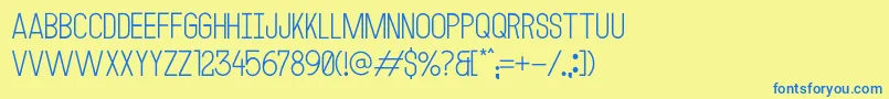 Czcionka MODULAR 4 – niebieskie czcionki na żółtym tle