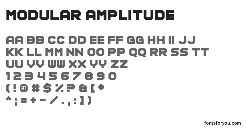 Czcionka Modular Amplitude – alfabet, cyfry, specjalne znaki