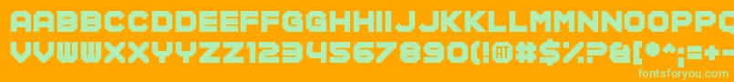 Modular Amplitude Font – Green Fonts on Orange Background