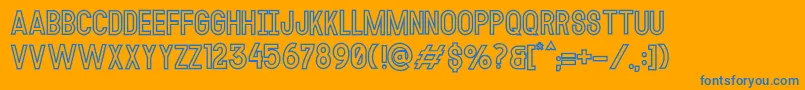 MODULAR Outline14 Font – Blue Fonts on Orange Background