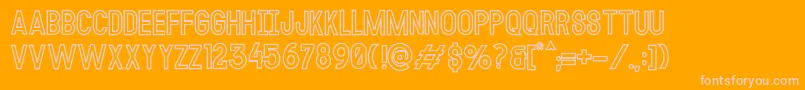 MODULAR Outline14 Font – Pink Fonts on Orange Background