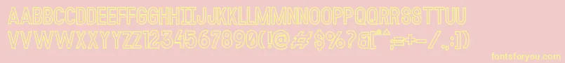 MODULAR Outline14 Font – Yellow Fonts on Pink Background