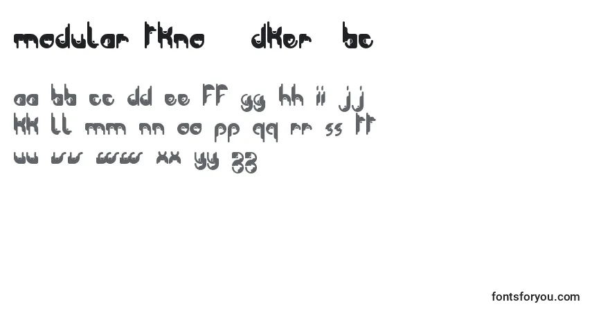Шрифт Modular Tkno   Dker  BC – алфавит, цифры, специальные символы