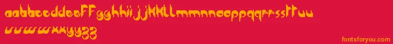 Modular Tkno   Dker  BC Font – Orange Fonts on Red Background