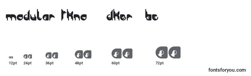 Размеры шрифта Modular Tkno   Dker  BC