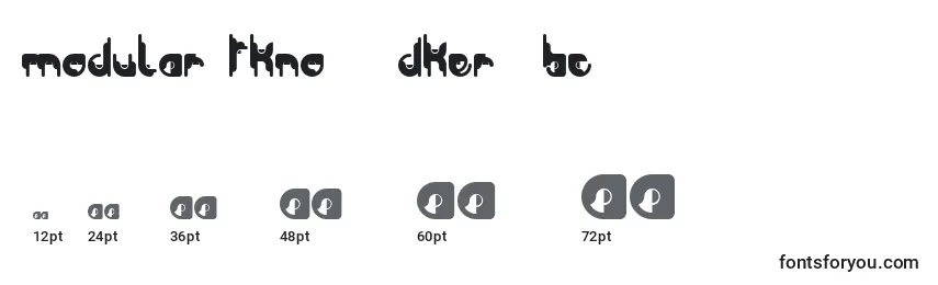 Größen der Schriftart Modular Tkno   Dker  BC