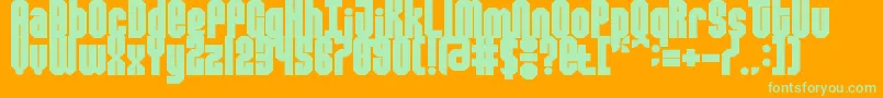 modulator Font – Green Fonts on Orange Background
