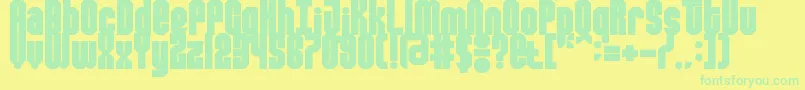 modulator-Schriftart – Grüne Schriften auf gelbem Hintergrund