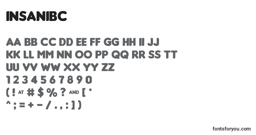 Шрифт Insanibc – алфавит, цифры, специальные символы