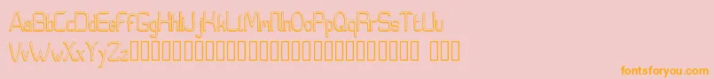 Moedyningsih Shadow-Schriftart – Orangefarbene Schriften auf rosa Hintergrund