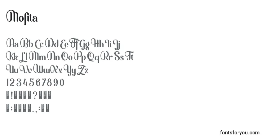 Schriftart Mofita – Alphabet, Zahlen, spezielle Symbole