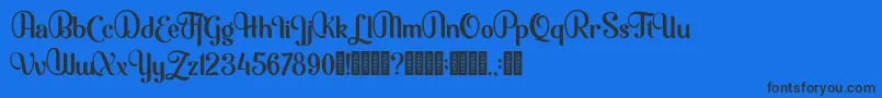 Fonte Mofita – fontes pretas em um fundo azul