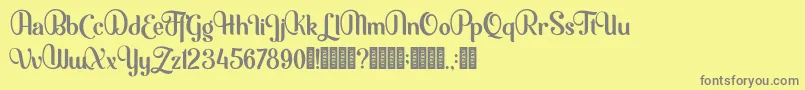 Mofita-Schriftart – Graue Schriften auf gelbem Hintergrund
