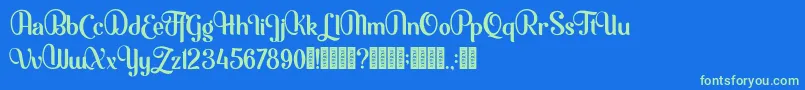 Mofita Font – Green Fonts on Blue Background