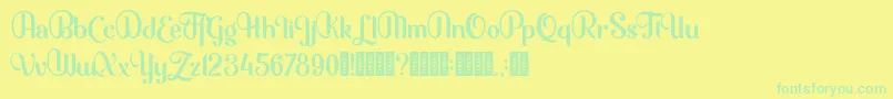 Czcionka Mofita – zielone czcionki na żółtym tle