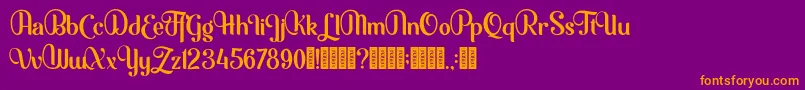 Fonte Mofita – fontes laranjas em um fundo violeta