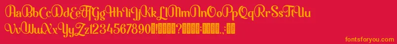 Mofita Font – Orange Fonts on Red Background