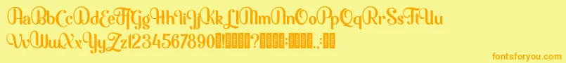 Mofita Font – Orange Fonts on Yellow Background