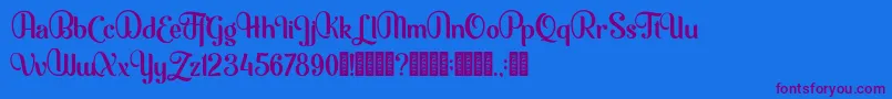 Mofita Font – Purple Fonts on Blue Background
