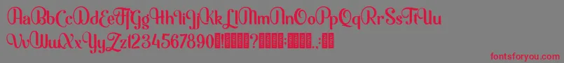 フォントMofita – 赤い文字の灰色の背景