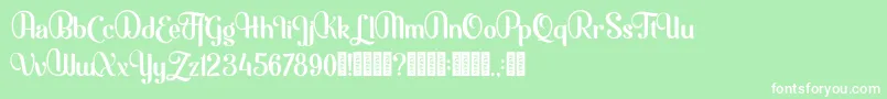 フォントMofita – 緑の背景に白い文字