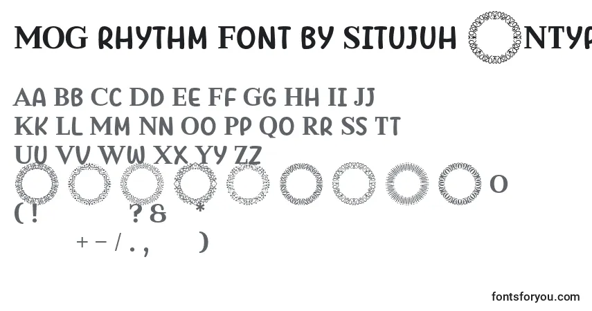 Schriftart MOG rhythm Font by Situjuh 7NTypes – Alphabet, Zahlen, spezielle Symbole