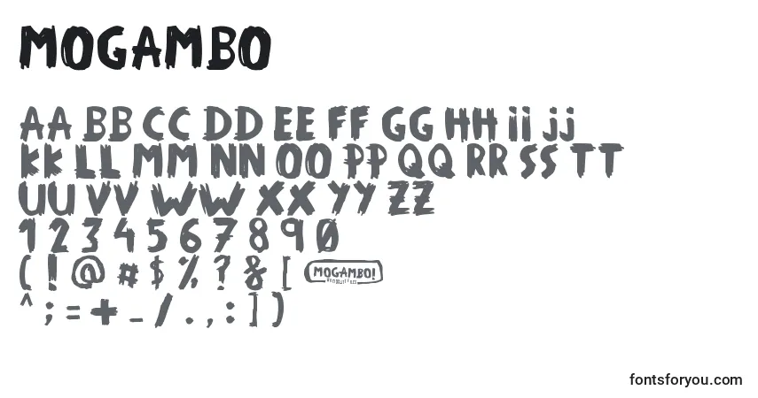Fuente MOGAMBO - alfabeto, números, caracteres especiales