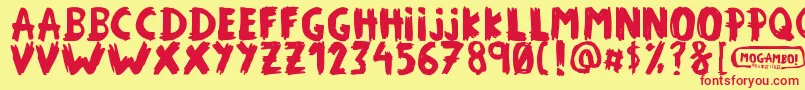 MOGAMBO Font – Red Fonts on Yellow Background