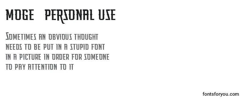 Review of the MOGE   PERSONAL USE Font