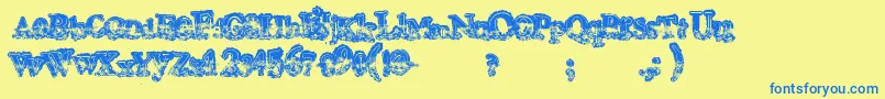 Mohawk Font – Blue Fonts on Yellow Background