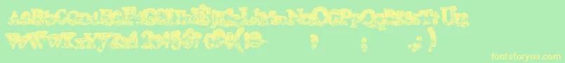 Fonte Mohawk – fontes amarelas em um fundo verde