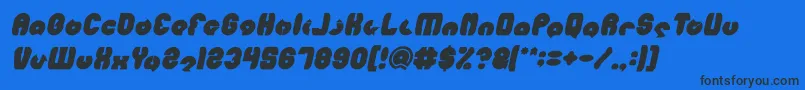 フォントMOHR Bold Italic – 黒い文字の青い背景