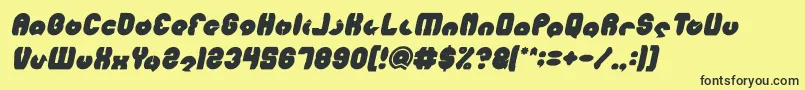 Fonte MOHR Bold Italic – fontes pretas em um fundo amarelo