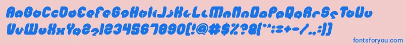 MOHR Bold Italic-fontti – siniset fontit vaaleanpunaisella taustalla