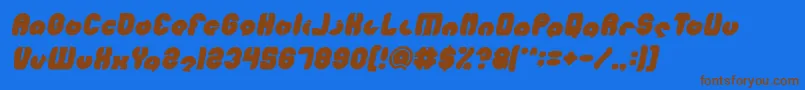 Czcionka MOHR Bold Italic – brązowe czcionki na niebieskim tle
