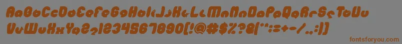 MOHR Bold Italic-fontti – ruskeat fontit harmaalla taustalla