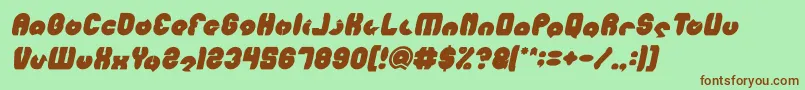 Czcionka MOHR Bold Italic – brązowe czcionki na zielonym tle