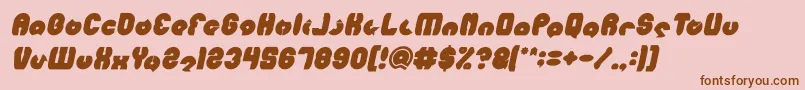 フォントMOHR Bold Italic – ピンクの背景に茶色のフォント