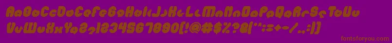 Fonte MOHR Bold Italic – fontes marrons em um fundo roxo