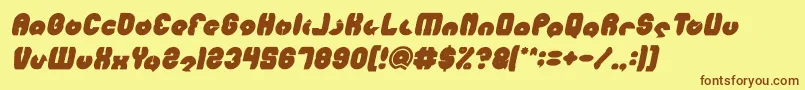 MOHR Bold Italic Font – Brown Fonts on Yellow Background