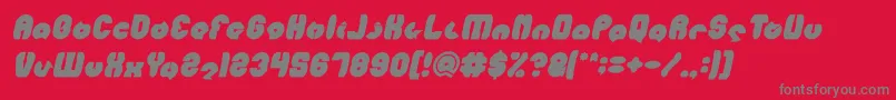 Czcionka MOHR Bold Italic – szare czcionki na czerwonym tle