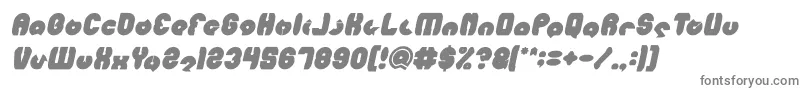 MOHR Bold Italic-fontti – harmaat kirjasimet valkoisella taustalla