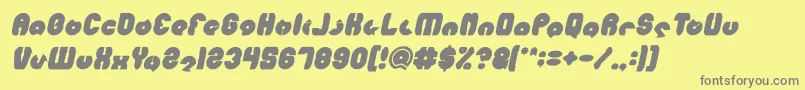 フォントMOHR Bold Italic – 黄色の背景に灰色の文字