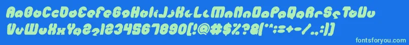 MOHR Bold Italic-Schriftart – Grüne Schriften auf blauem Hintergrund