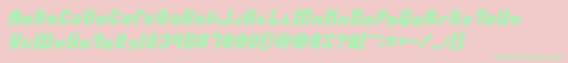 Шрифт MOHR Bold Italic – зелёные шрифты на розовом фоне