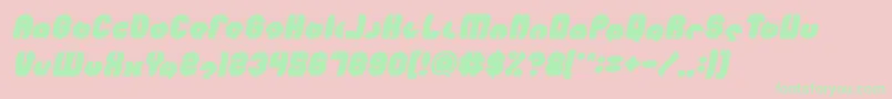 MOHR Bold Italic Font – Green Fonts on Pink Background