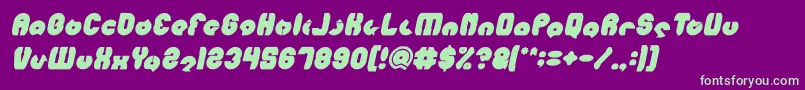 Шрифт MOHR Bold Italic – зелёные шрифты на фиолетовом фоне